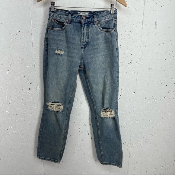 Free People Size 26 Distressed High Waist Straight Ankle Jeans - Picture 2 of 13